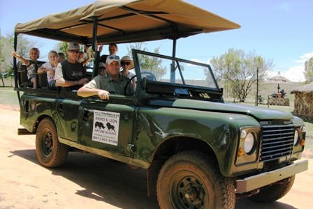 Rhino & Lion park game drive vehicle