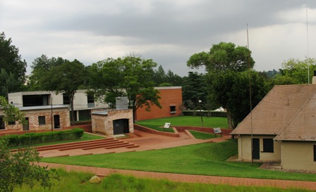Overlooking the grounds and building of the Liliesleaf Trust in Rivonia
