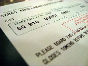 close up of boarding pass