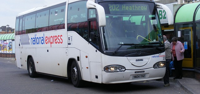 National express heathrow bus at the airport