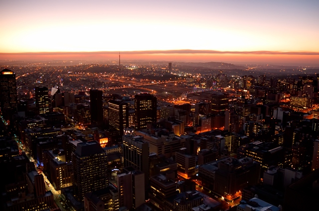 View of Johannesburg CBD from above