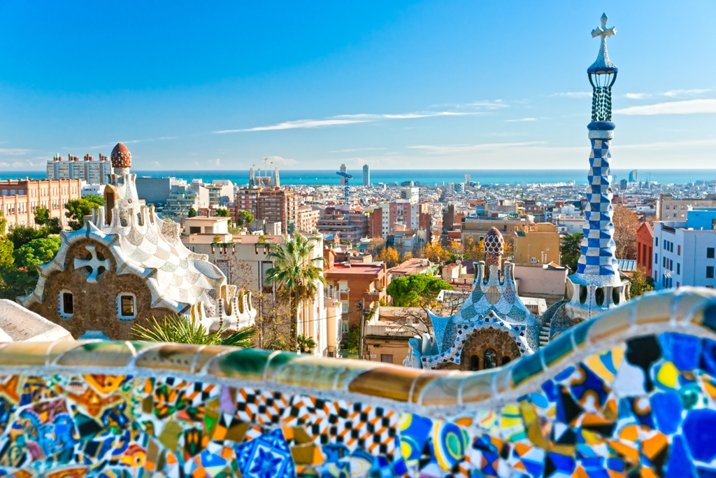 a view over the skyline of Barcelona
