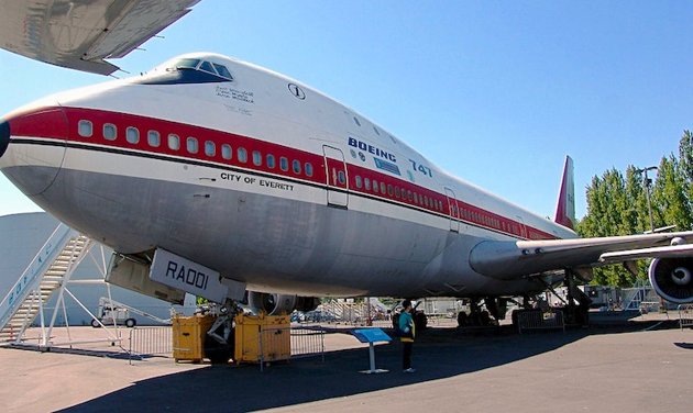 The prototype 747, named the City of Everett, is on display at Seattle's Museum of Flight.