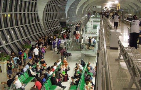 Departure lounge at Suvarnabhumi Airport Terminal, Bangkok.