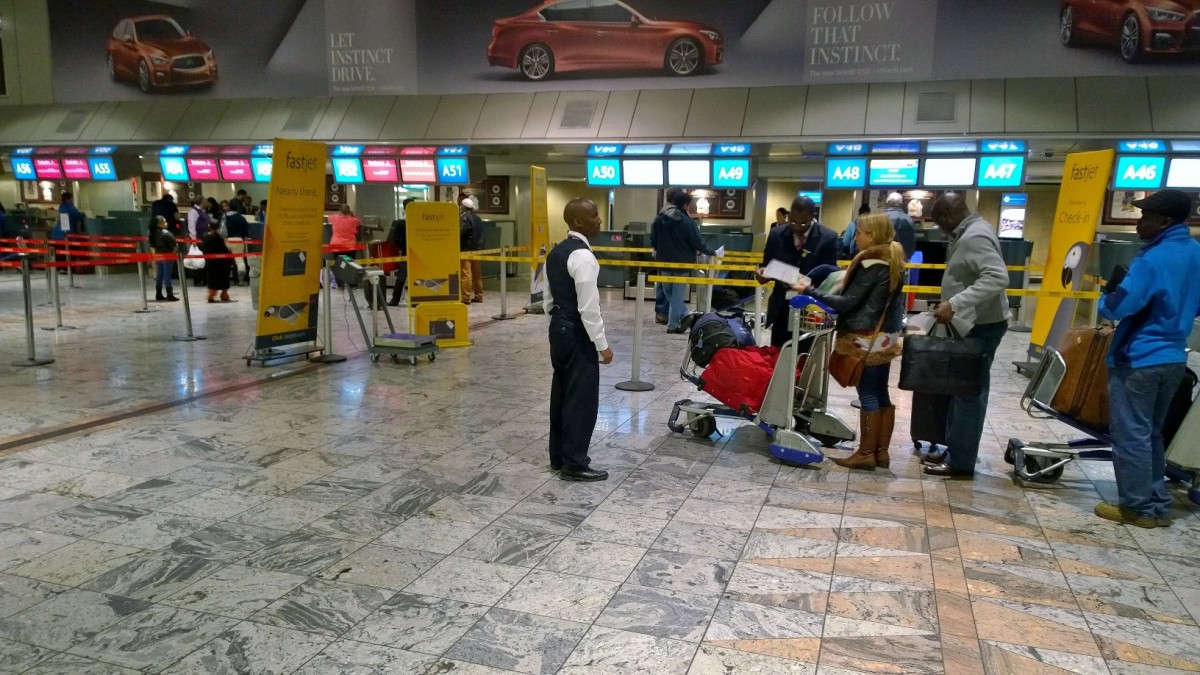 fastjet check-in counters at OR Tambo International Airport