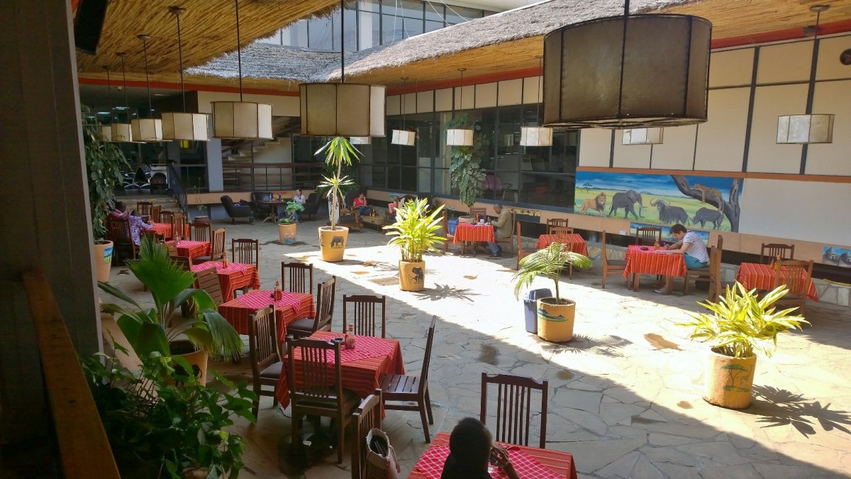 Kilimanjaro Airport restaurant area, after security