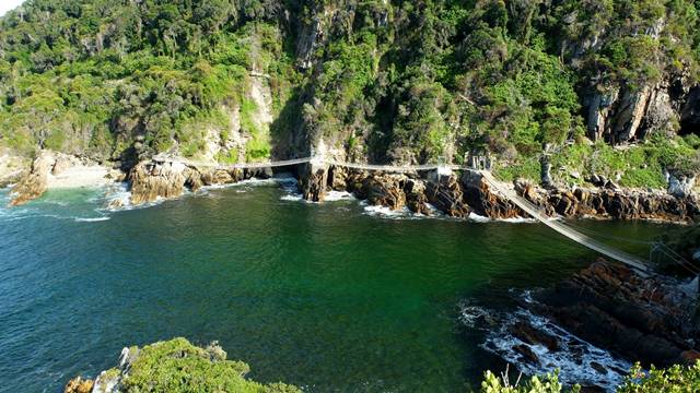 Camping in the Tsitsikamma National Park affords you magnificent views like this one at Storms River Mouth - south african campsites