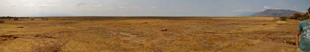 Panorama of the dry plain around Lake Manyara, Tanzania