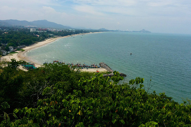 Hua Hin's coastline captured from Khao Tao temple