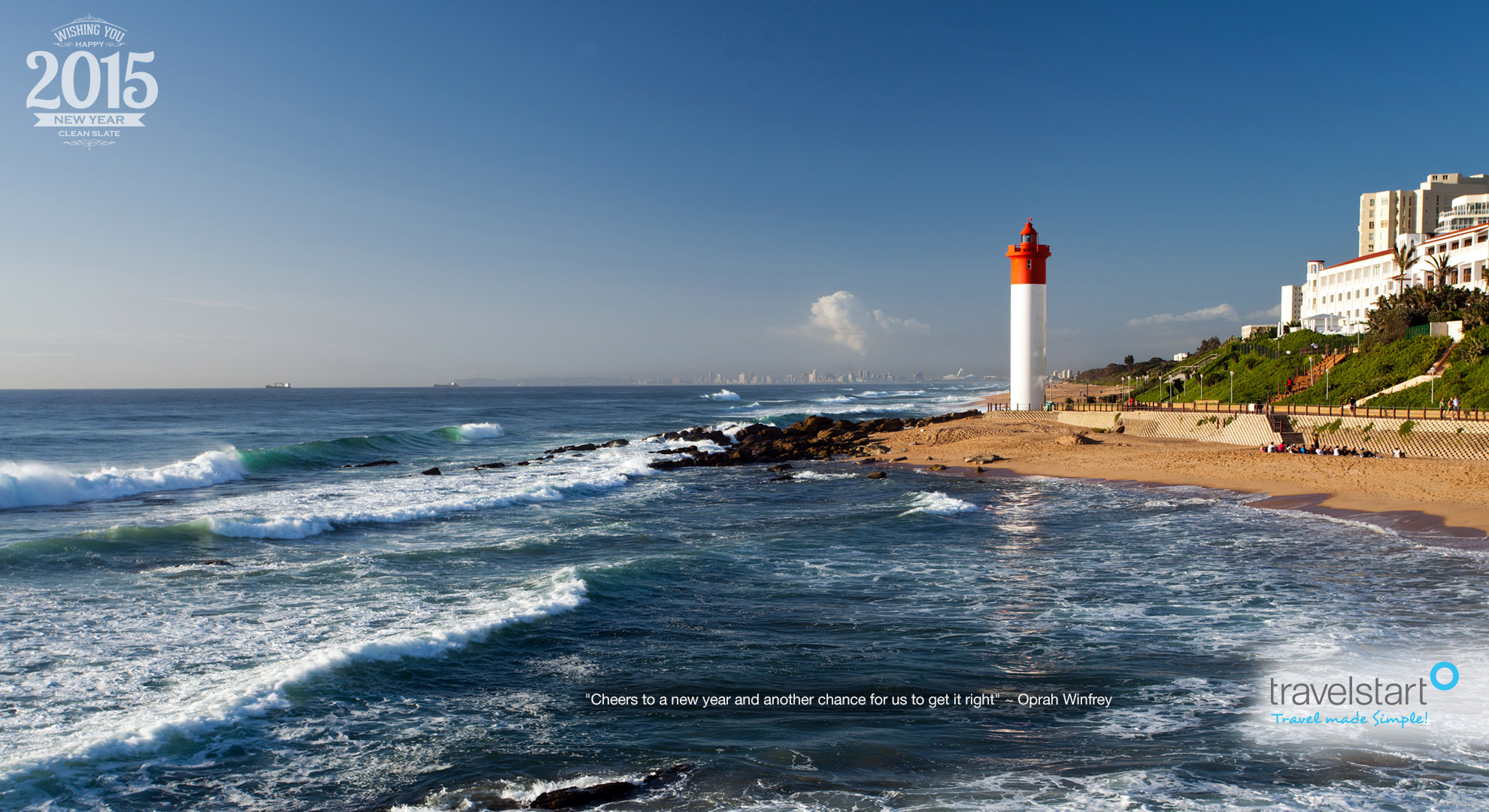 Download your free January 2015 wallpaper calendar featuring the Umhlanga Lighthouse near Durban.