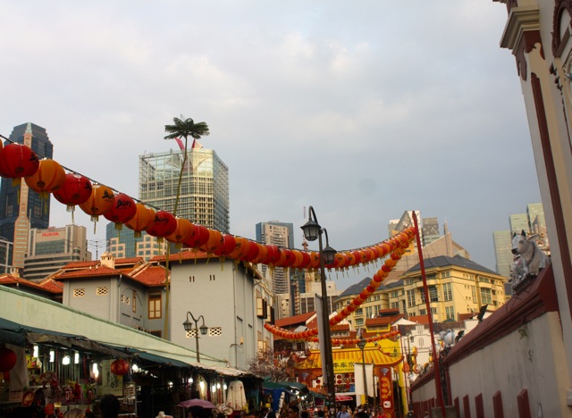 Remnants of Chinese New Year celebrations in Chinatown, Singapore.