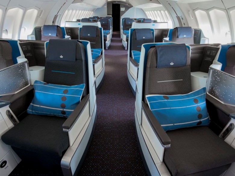 KLM World Business Class cabin.