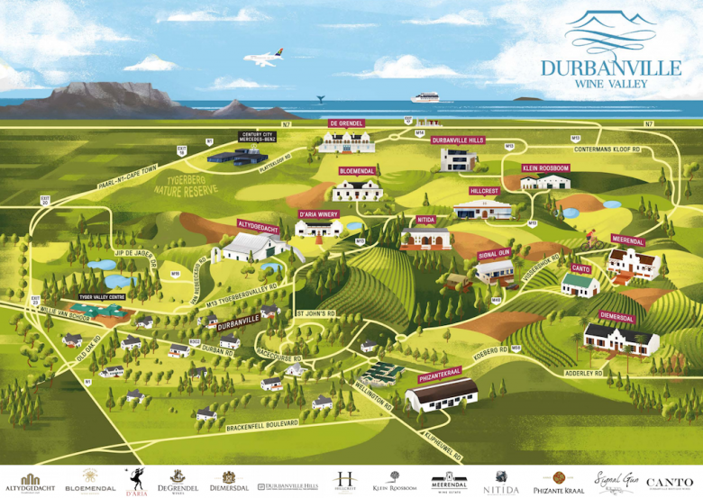 map of durbanville wine valley