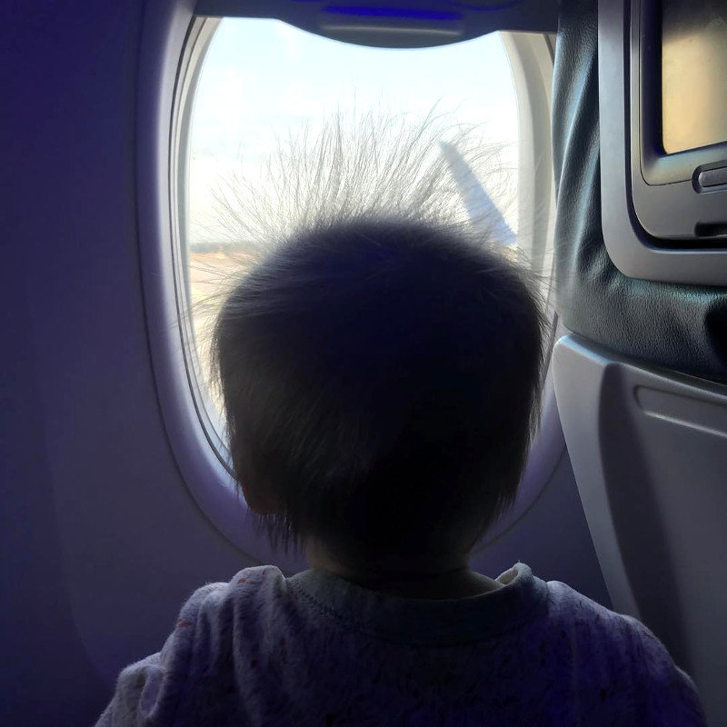baby on a plane