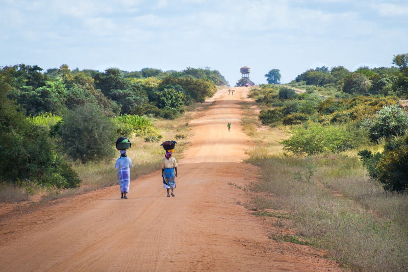 The road to Mapai in Mozambique