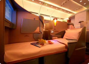 Etihad Business Class Seat lie flat