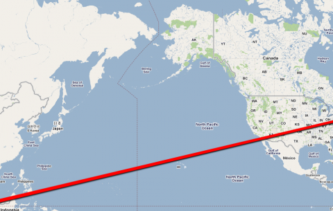 map of singapore to newark world's longest flight