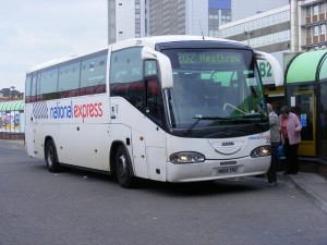 National express heathrow bus at the airport