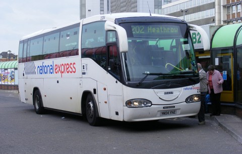 National express heathrow bus at the airport