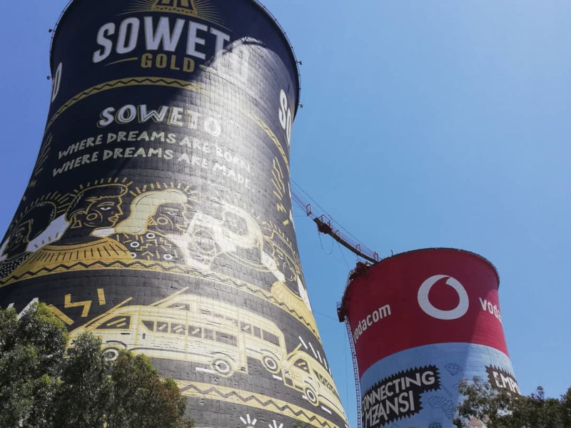 soweto towers from below - bungee jumping soweto