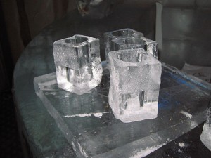 Ice glasses at Ice Hotel