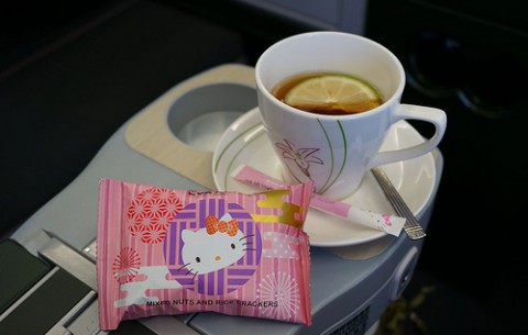 Hello Kitty stuff on Eva Air