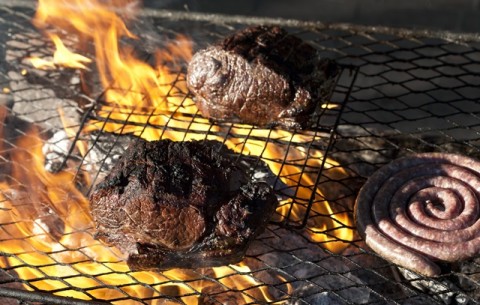 Typical South African Braai with Boerewors