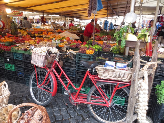 Campo de' Fiori market in Rome, Italy.