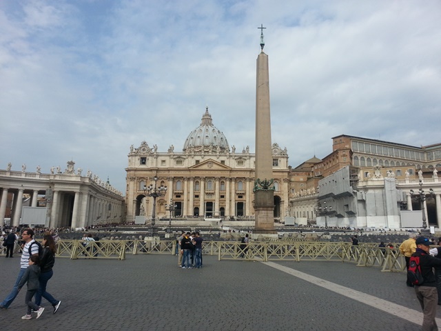 St. Peter's Square and Basilica, Rome, Italy.