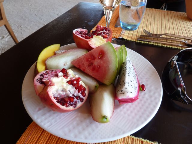 Fruity breakfast in the Maldives.