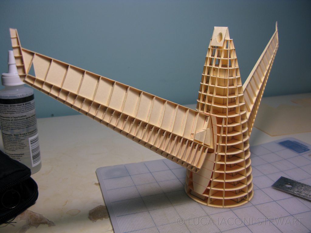 Tail section under construction.
