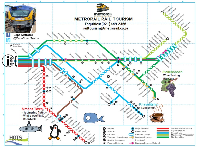 Cape Metrorail Rail Tourism Map