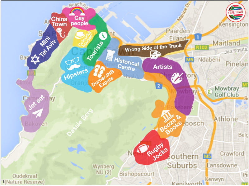 15 Maps Of Cape Town That Will Help You Make Sense Of The Mother City ...