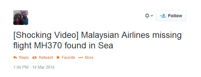 MH370_Hoax_Tweet