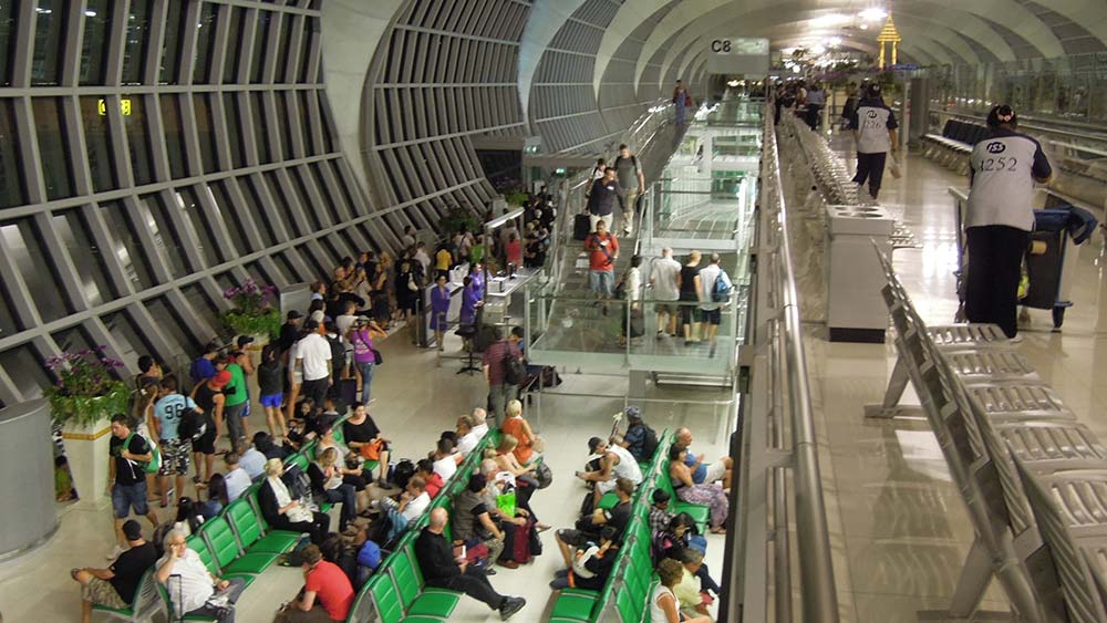 Departure lounge at Suvarnabhumi Airport Terminal, Bangkok.