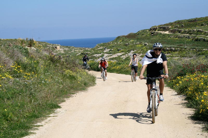 Cycling on Gozo Island, Malta.
