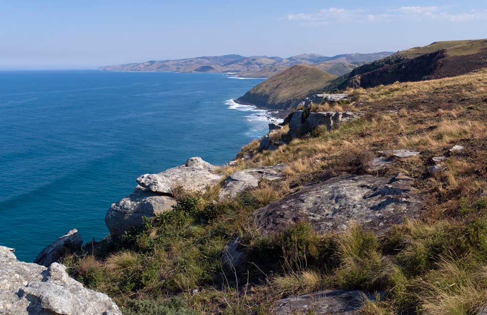 The wild terrain of the Transkei coast is ideal for trail running holidays.