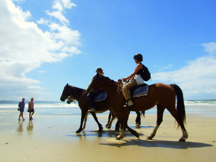 Camping at Buccaneers Backpackers at Cintsa offers lots of activities such as horse riding on the beach - south african campsites