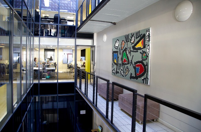 Atrium view from the 7th floor of Travelstart's offices at 56 Shortmarket Street.