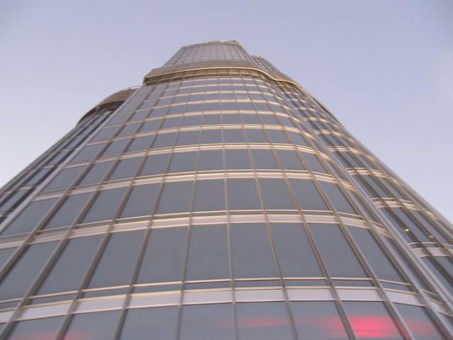 Looking up from the 124th floor Burj Khalifa observation deck.