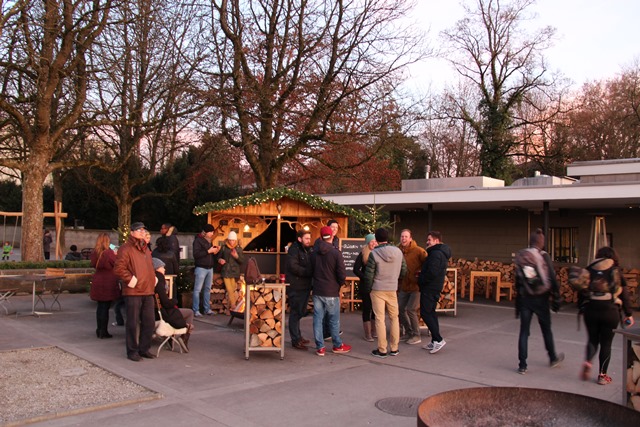 Gluwein Drinking in winter in Bern, Switzerland.