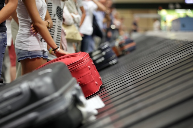 Luggage on a carousel