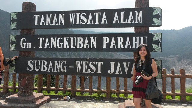 Lisa at the top of Tangkuban Perahu Volcano near Bandung, Indonesia.