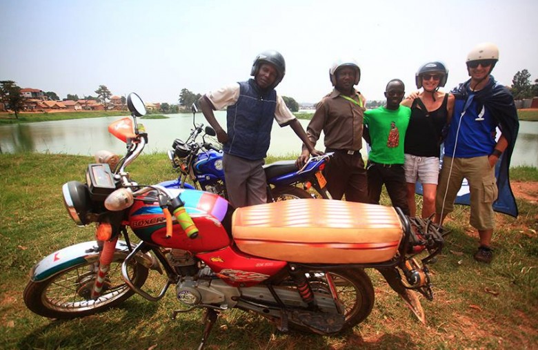 A view towards the streets near the market areas on a Boda Boda Tour of Kampala.