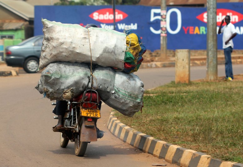 A heavily laden Boda up ahead.