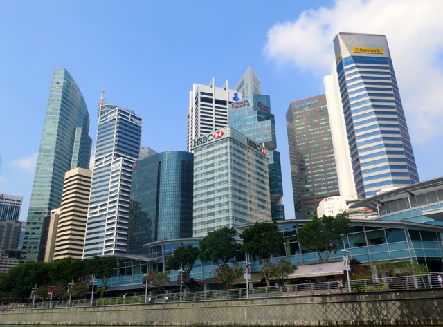 Singapore Skyline from the a River cruise.