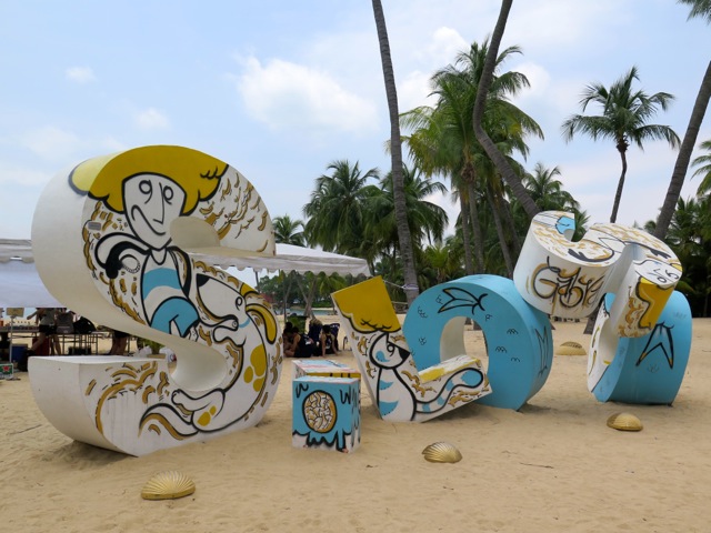 Siloso Beach on Sentosa Island, Singapore.