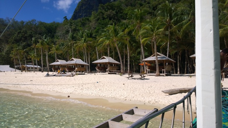 Cabanas on a beach in El Nido, Philippines