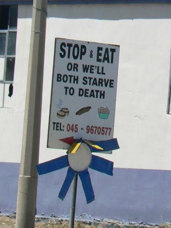 stop & eat or we'll both starve to death