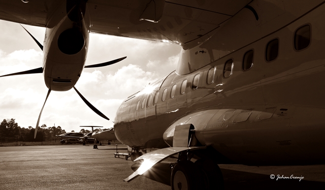 ATR42-500 parked at OR Tambo, Johannesburg.